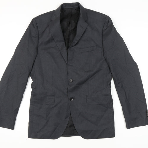 Hugo Boss Men’s Grey Wool Blazer Jacket Size 38R Regular Fit