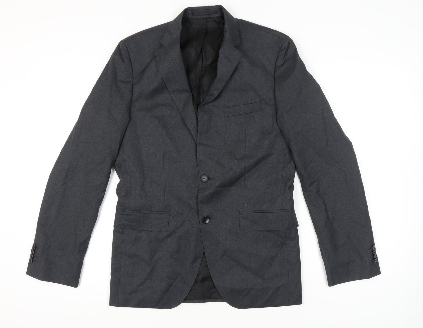 Hugo Boss Men’s Grey Wool Blazer Jacket Size 38R Regular Fit