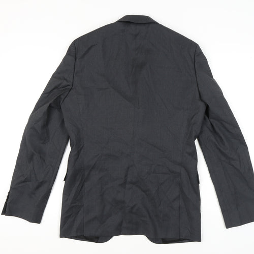 Hugo Boss Men’s Grey Wool Blazer Jacket Size 38R Regular Fit