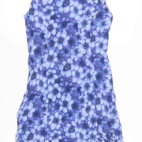 Woman Collection Women's Blue Floral Sheath Dress Size 14