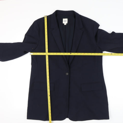 GAP Womens Blue XL Tall Single Breasted Blazer Jacket Workwear