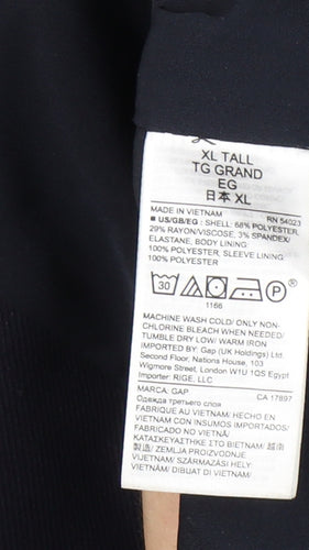 GAP Womens Blue XL Tall Single Breasted Blazer Jacket Workwear