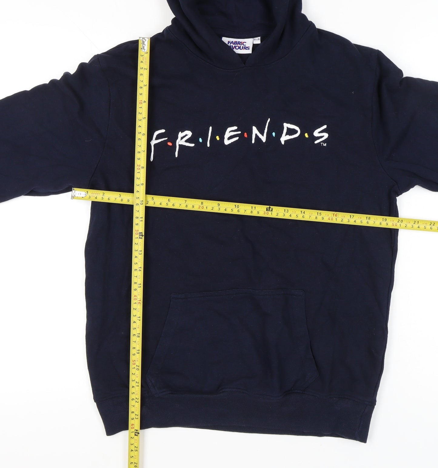 Fabric Flavours Girls Friends Navy Blue Pullover Hoodie 15-16Y TV Logo
