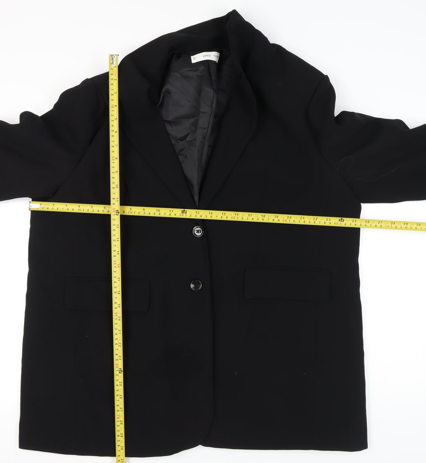 MNG Womens Black 2XL Single-Breasted Blazer Jacket Workwear