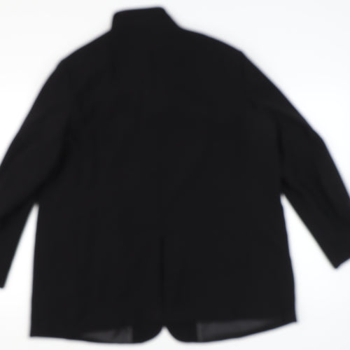 MNG Womens Black 2XL Single-Breasted Blazer Jacket Workwear