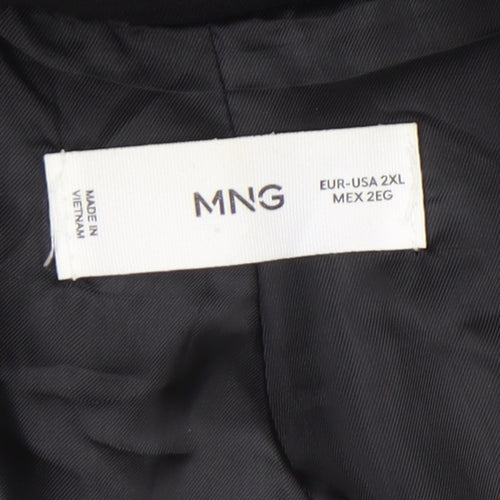MNG Womens Black 2XL Single-Breasted Blazer Jacket Workwear