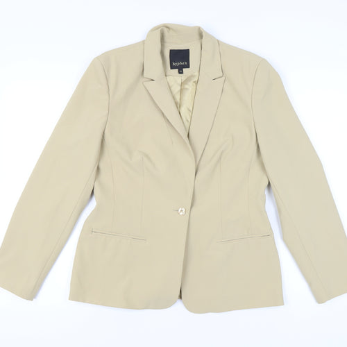 Hyphen Women Beige Blazer Jacket UK 14 Tailored Work Formal