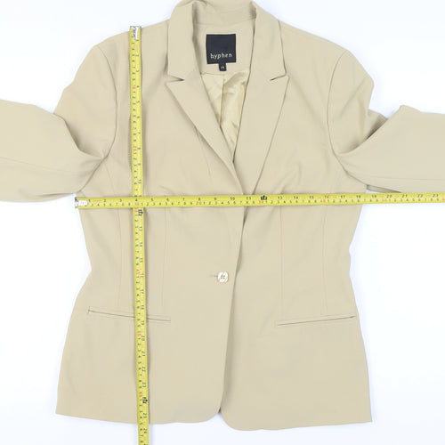 Hyphen Women Beige Blazer Jacket UK 14 Tailored Work Formal