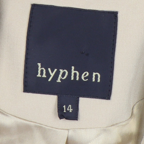 Hyphen Women Beige Blazer Jacket UK 14 Tailored Work Formal