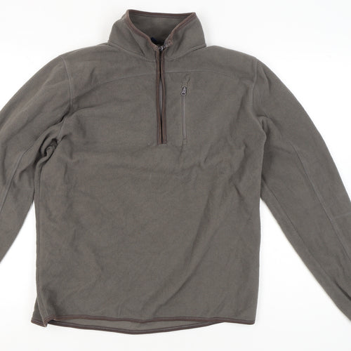 Peter Storm Mens Grey Fleece Sweatshirt M High Neck 1/2 Zip Pullover