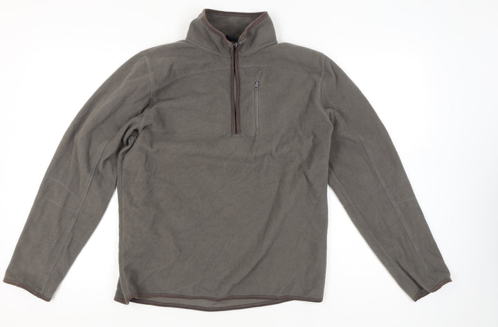 Peter Storm Mens Grey Fleece Sweatshirt M High Neck 1/2 Zip Pullover
