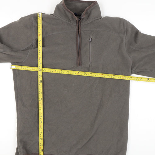 Peter Storm Mens Grey Fleece Sweatshirt M High Neck 1/2 Zip Pullover