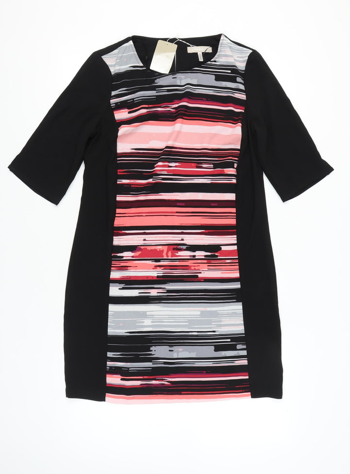 Anthology Womens Black Multicoloured Striped Sheath Dress Size 12
