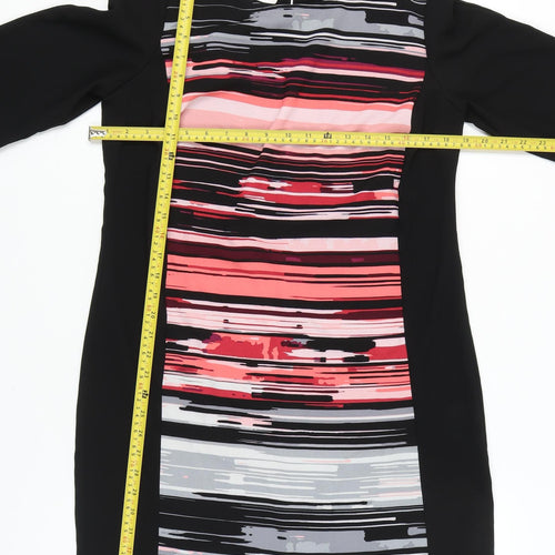 Anthology Womens Black Multicoloured Striped Sheath Dress Size 12
