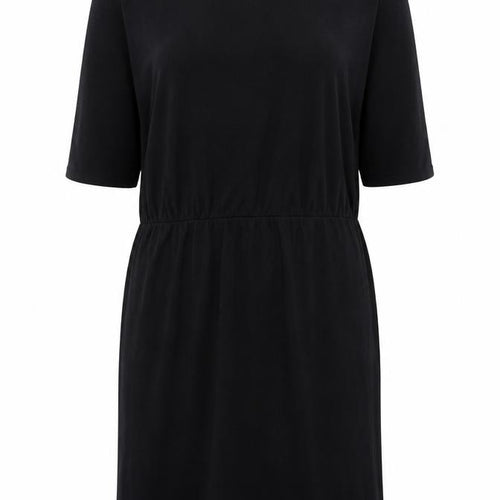 Hush Women Black XL T-Shirt Dress Scoop Neck Half Sleeve Cotton Blend