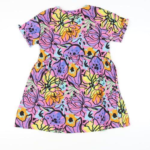 Next Girls Multicoloured Floral Skater Dress 11 Years Cotton Summer Casual