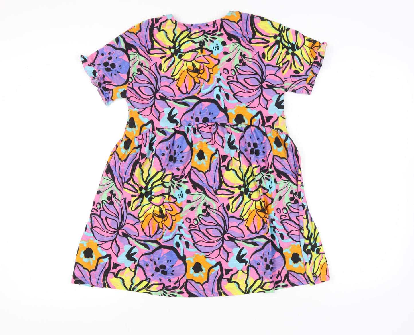 Next Girls Multicoloured Floral Skater Dress 11 Years Cotton Summer Casual
