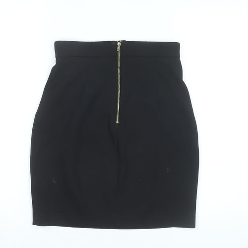 H&M Women’s Black High Rise Pencil Skirt Size 8 Zip Detail