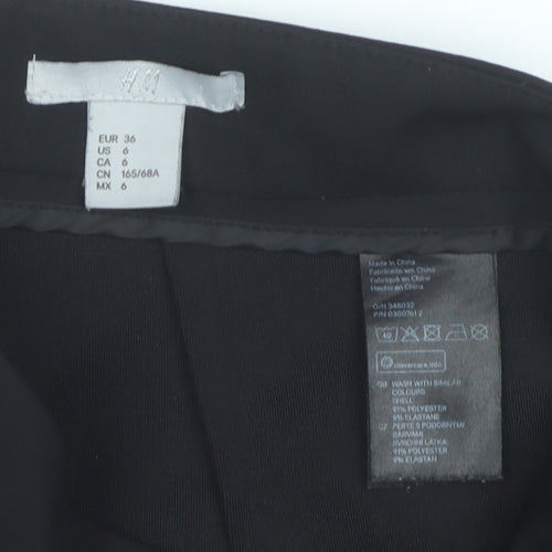 H&M Women’s Black High Rise Pencil Skirt Size 8 Zip Detail