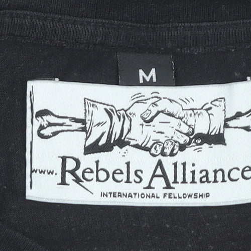Rebels Alliance Men’s Black Graphic Biker T-Shirt Size M