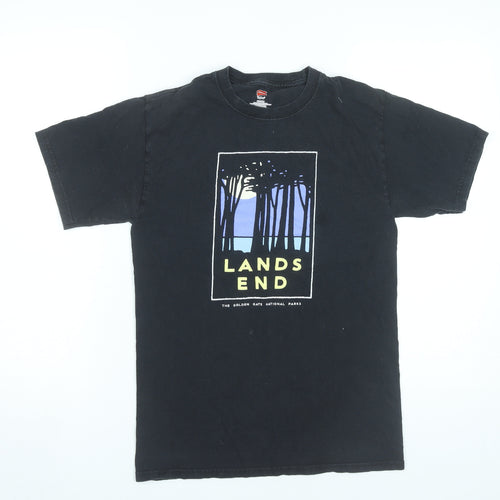 Hanes Men’s Black Graphic T-Shirt Small Nature Outdoor Vintage