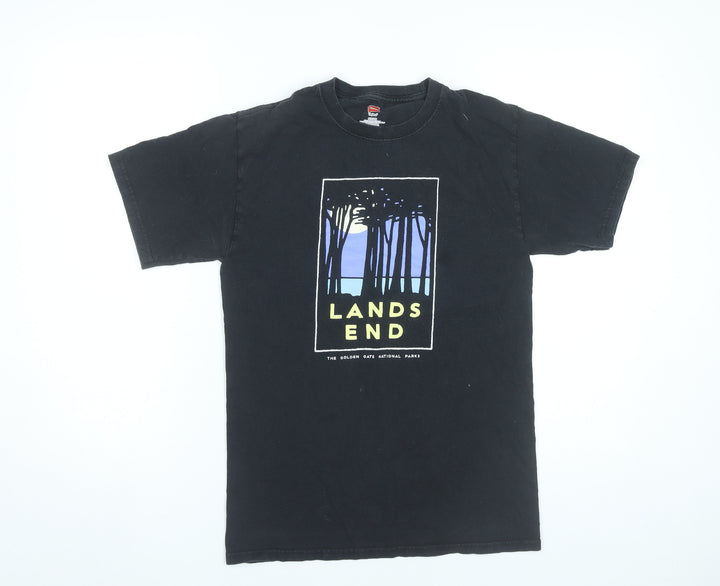 Hanes Men’s Black Graphic T-Shirt Small Nature Outdoor Vintage