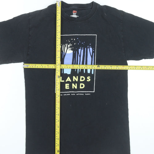 Hanes Men’s Black Graphic T-Shirt Small Nature Outdoor Vintage