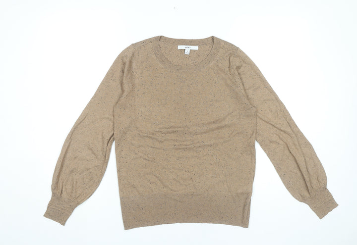 Next Women’s Beige Size 8 Crew Neck Long Sleeve Knit Jumper