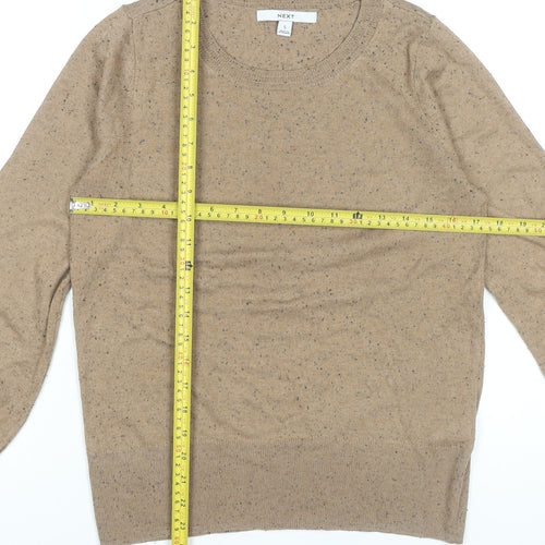 Next Women’s Beige Size 8 Crew Neck Long Sleeve Knit Jumper