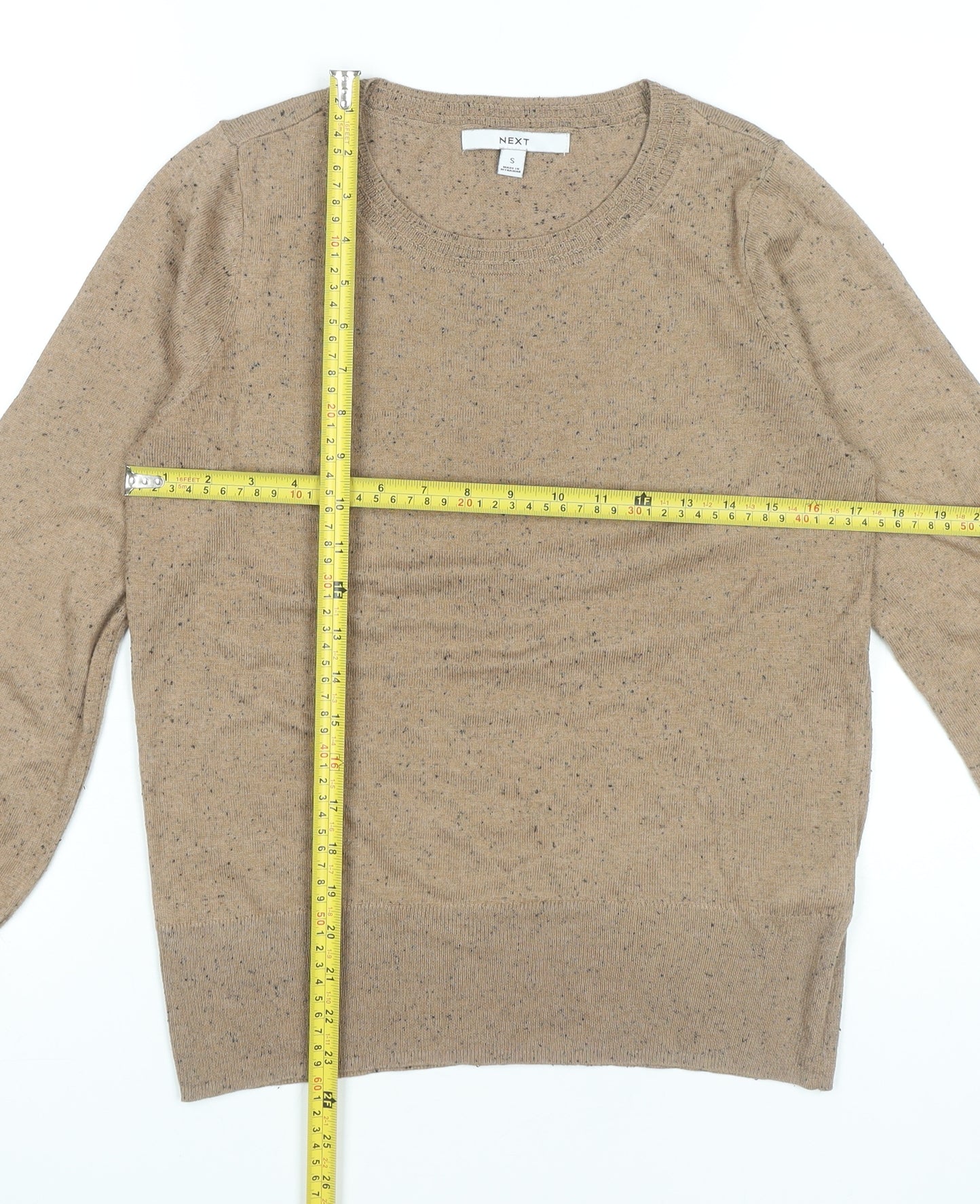 Next Women’s Beige Size 8 Crew Neck Long Sleeve Knit Jumper