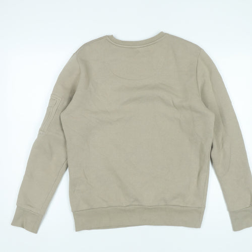 Brave Soul Women’s Beige Sweatshirt Small Cotton Blend Zip Pocket