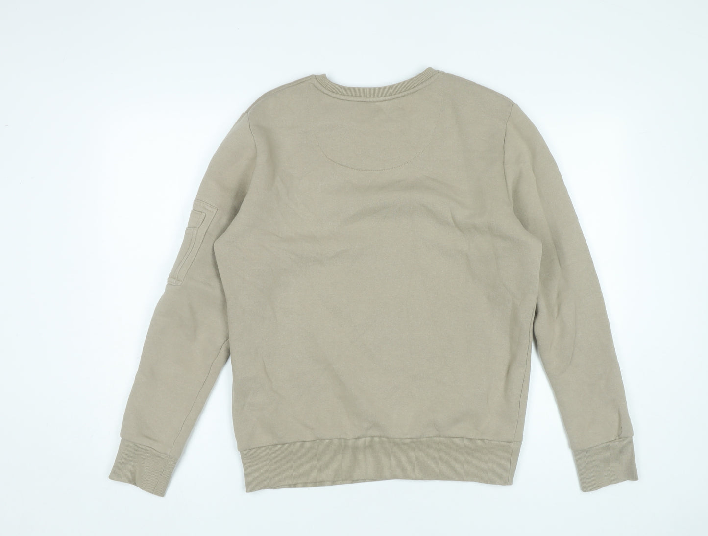 Brave Soul Women’s Beige Sweatshirt Small Cotton Blend Zip Pocket