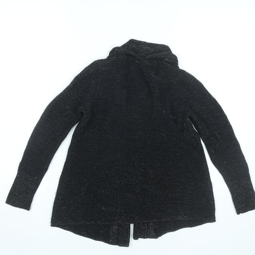 GAP Kids Girls Black Knit Cardigan Jumper Size 10-11 Years Long Sleeve