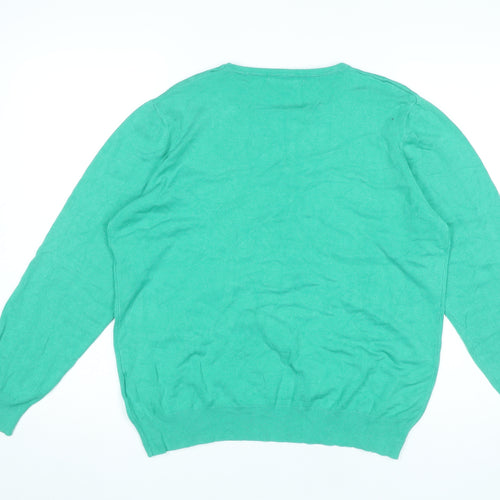 Paramour Womens Green XL Pullover Jumper Crew Neck Rhinestone