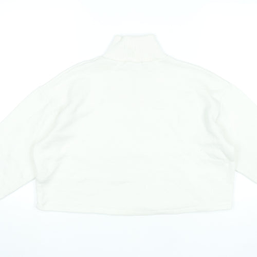 Zara Women’s Ivory Roll Neck Knit Jumper Size M Long Sleeve