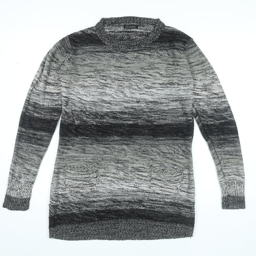 Dea London Womens Grey L Tunic Jumper Long Sleeve Knit Cowl Neck