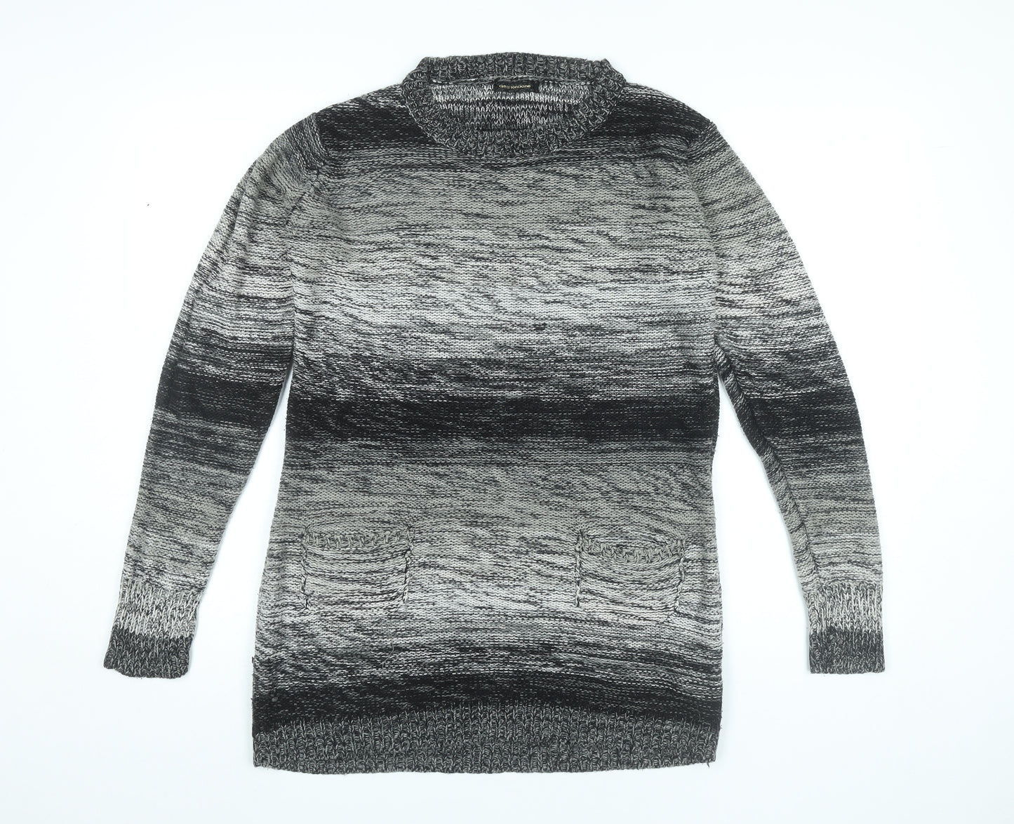 Dea London Womens Grey L Tunic Jumper Long Sleeve Knit Cowl Neck