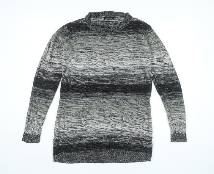 Dea London Womens Grey L Tunic Jumper Long Sleeve Knit Cowl Neck