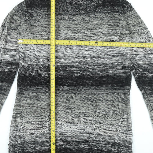 Dea London Womens Grey L Tunic Jumper Long Sleeve Knit Cowl Neck