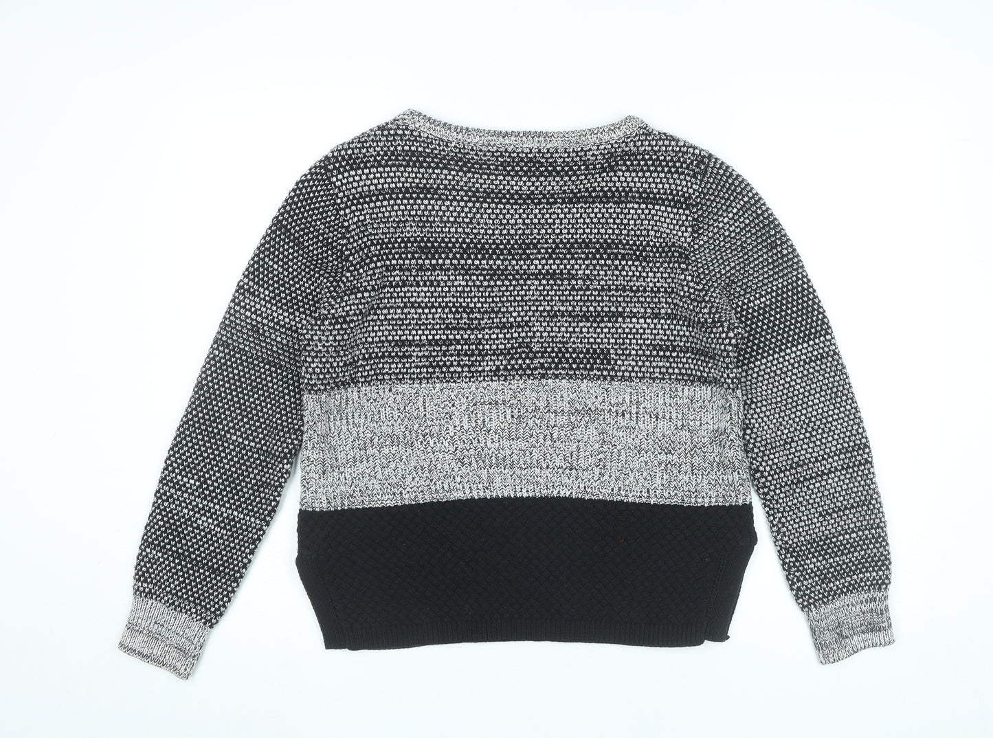 Dotti Women’s Grey Knit Jumper Size L Scoop Neck Long Sleeve Pullover