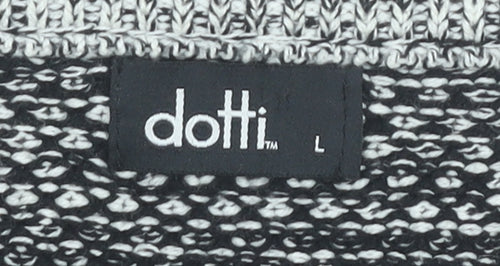 Dotti Women’s Grey Knit Jumper Size L Scoop Neck Long Sleeve Pullover