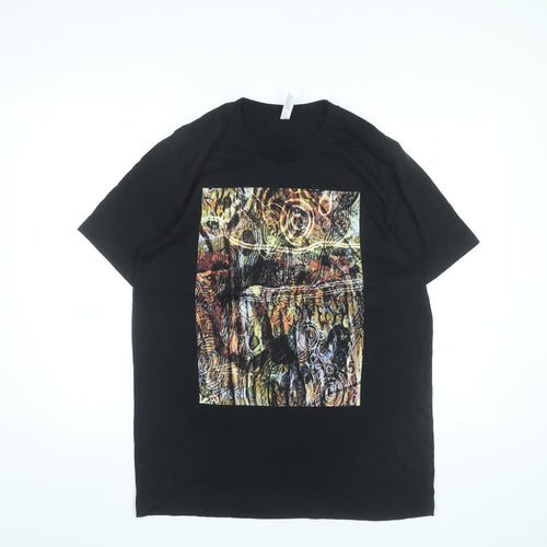 Bella Canvas Womens Black Art Print Graphic Cotton T-Shirt L
