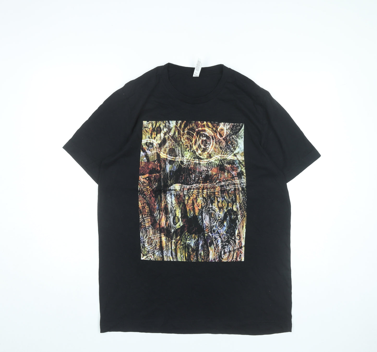 Bella Canvas Womens Black Art Print Graphic Cotton T-Shirt L