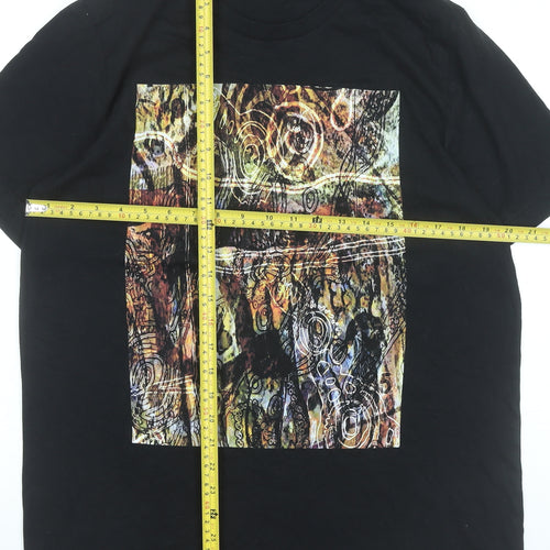 Bella Canvas Womens Black Art Print Graphic Cotton T-Shirt L