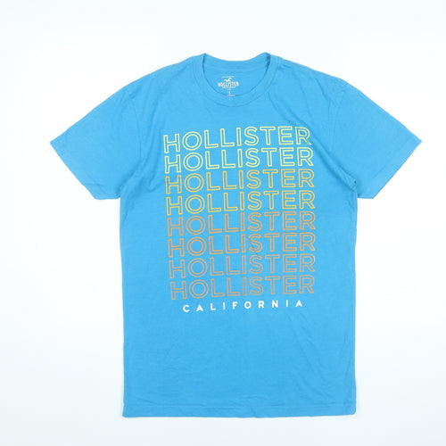 Hollister Men’s Blue Graphic Logo T-Shirt Small Regular Fit