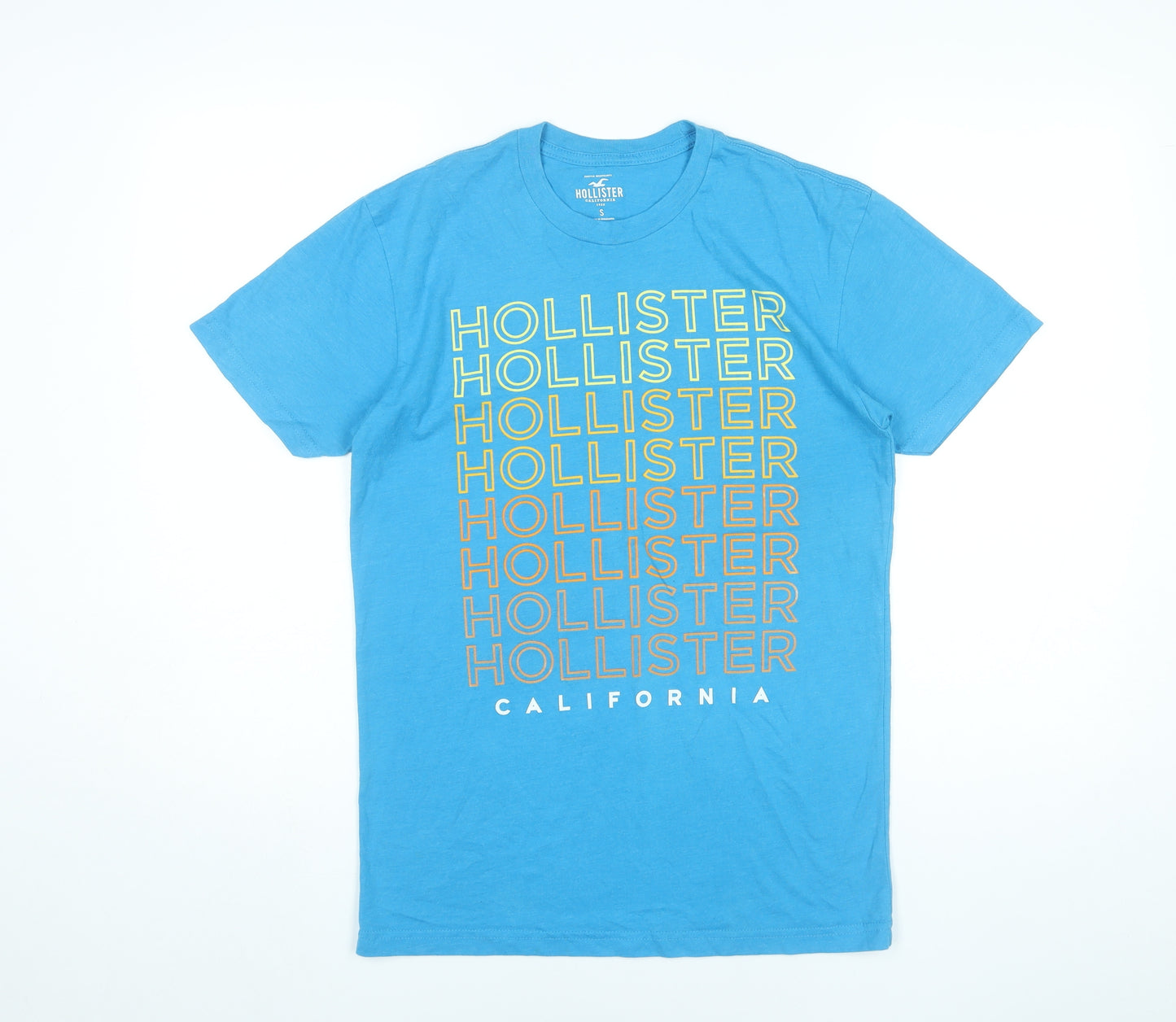Hollister Men’s Blue Graphic Logo T-Shirt Small Regular Fit