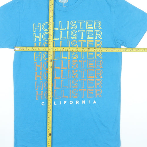 Hollister Men’s Blue Graphic Logo T-Shirt Small Regular Fit