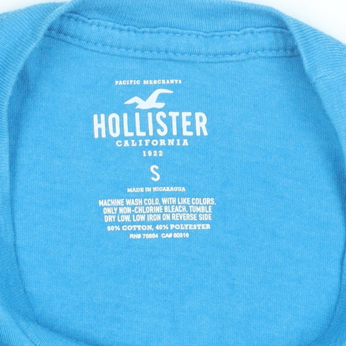 Hollister Men’s Blue Graphic Logo T-Shirt Small Regular Fit