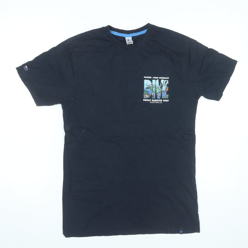 Gooses T-Shirts Men’s Black Small Great Barrier Reef Graphic Cotton Tee