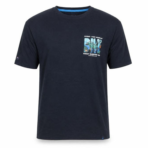 Gooses T-Shirts Men’s Black Small Great Barrier Reef Graphic Cotton Tee